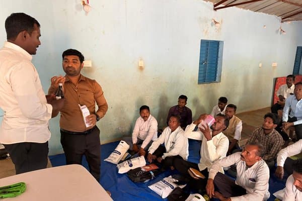 Health awareness session with community members attending an MCT medical camp